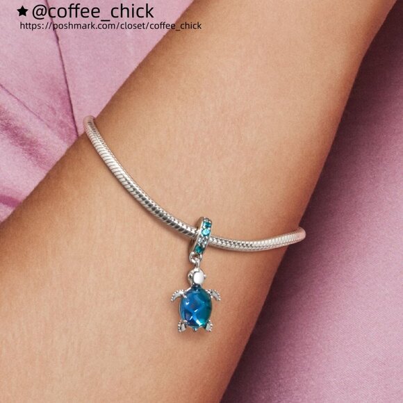 Pandora Murano Glass Sea Turtle Dangle Charm - Picture 5 of 7